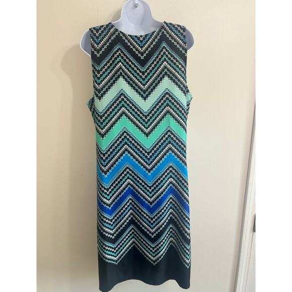 NY Collection Blue & Black Dress Size Large – Elegant and Versatile - Picture 6 of 7